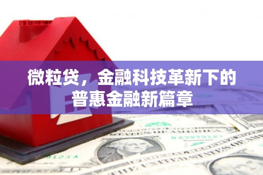 梁平微粒贷，金融科技革新下的普惠金融新篇章