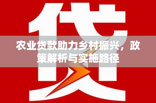 武鸣农业贷款助力乡村振兴，政策解析与实施路径